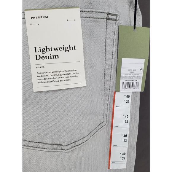 Goodfellow & Co Men's 40W‎ x 32L Premium Light Gray Slim Lightweight Denim New - Picture 3 of 5
